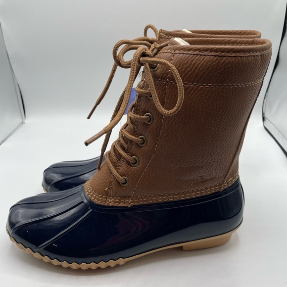JBU Women's Maplewood Water-Resistant Mid Calf Lace-up Duck Boots, Navy Size 6.5 - Picture 3 of 9